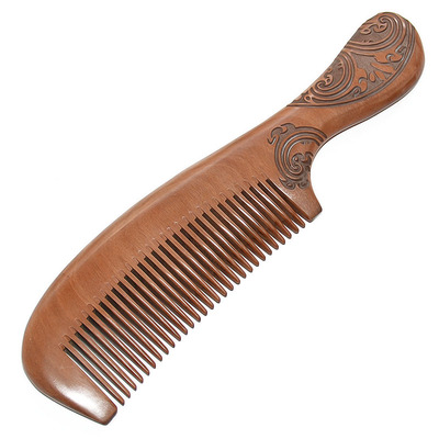 正品三林天然桃木梳子按摩防静电