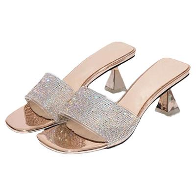 水晶跟拖鞋女夏外穿潮水钻高跟