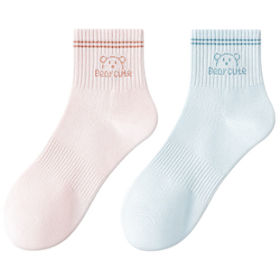 袜子女款纯棉中筒春秋季薄款防臭2026新款爆款可爱初中生大童女童