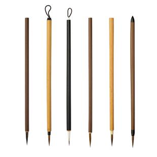 国画勾线笔专用毛笔狼毫勾线笔特细小号工笔画花枝俏叶筋笔瘦金体笔专用专业级花鸟描边水彩水粉极细中衣纹笔