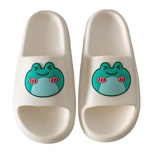 女夏季情侣时尚室内防滑踩屎感居家拖鞋卡通可爱青蛙软厚底拖鞋男