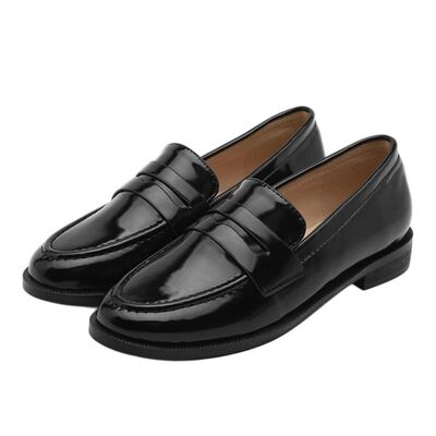 SAPPUN 简约百搭气质单鞋 圆头厚底 浅口漆皮乐福鞋 星辰韩国代购