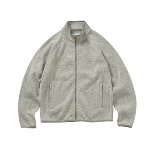 714street老钱风混纺针织夹克男2026春季新款立领花纱抓绒外套潮