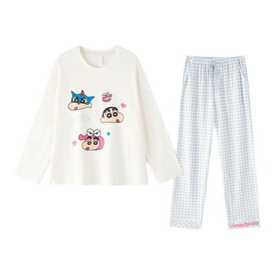 BE蜡笔小新抗菌防螨纯棉女睡衣春