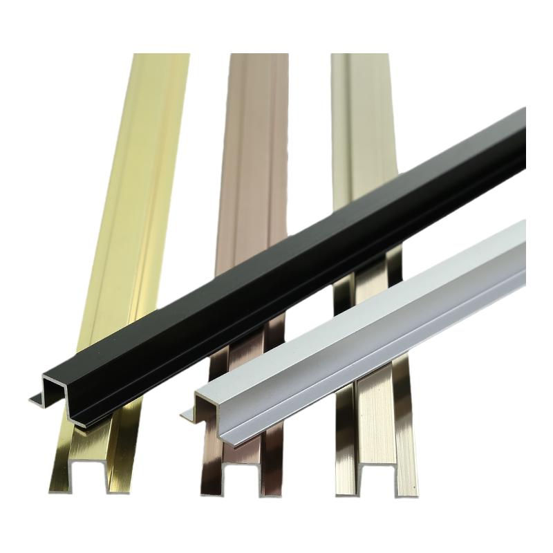 钛金装饰线条几字型铝槽条吊顶背景墙板金属收边条不锈钢填缝压条