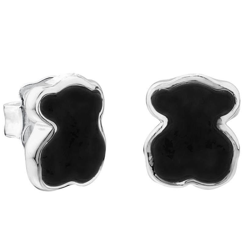 TOUS桃丝熊925银经典小众设计感精致小熊珍珠母贝耳钉送生日礼物