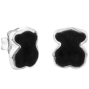 TOUS/桃丝熊925银经典小众设计感小熊珍珠母贝耳钉礼物