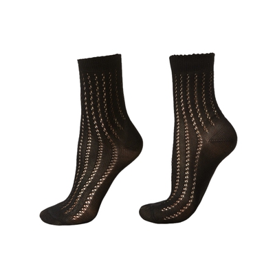 CALZEDONIA卡泽意袜26夏季新女时尚镂空网眼花边中筒袜短袜DC0638