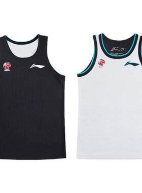 李宁cba篮球服套装双面广东背心