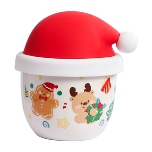 川岛屋圣诞咖啡杯陶瓷水杯马克杯家用喝水高颜值带盖拿铁手握杯子