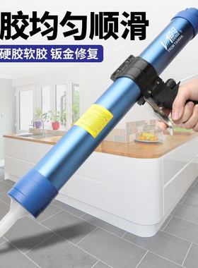 百马310/400/600ml蓝色筒装直式软胶表用调压枪玻璃胶单带气动