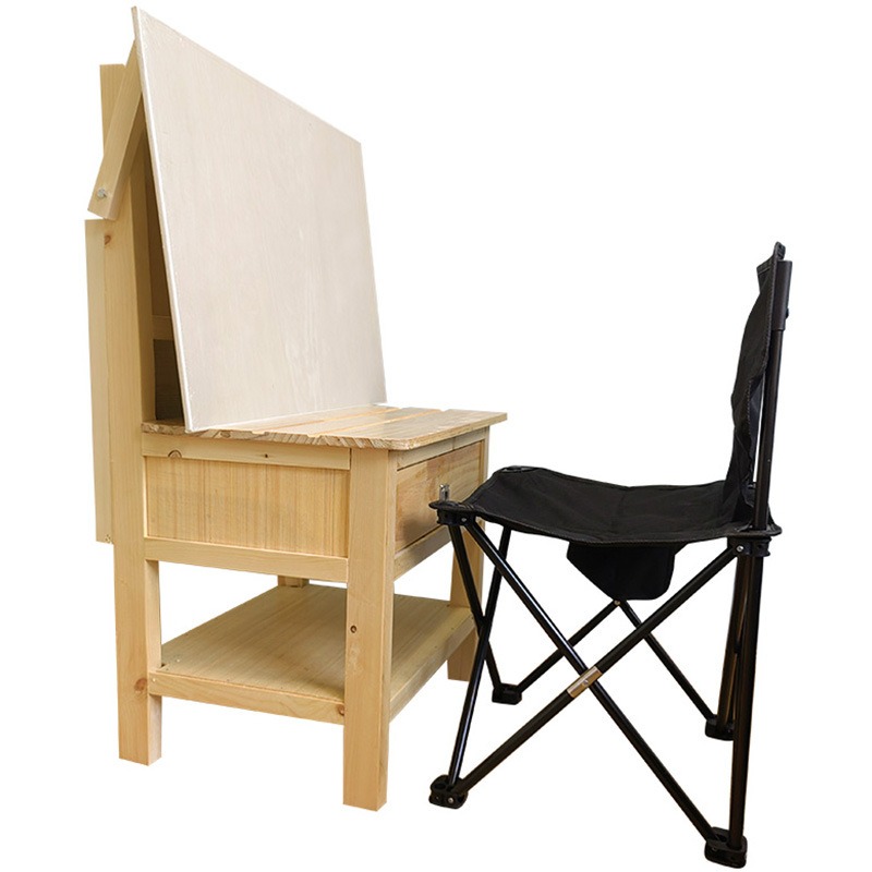 艺考素描桌美术生桌写生画架椅木质学生升降可高中生画集训凳画