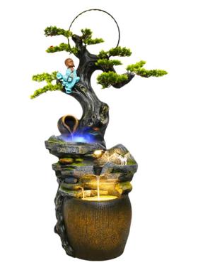 水调江南山水自然田园景观摆设店铺花园会所仿根雕装饰品流水摆件