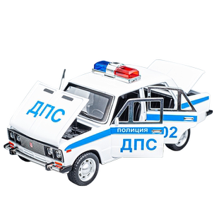 俄式经典拉达警车合金模型车1:24仿真警车汽车模型儿童男孩玩具车