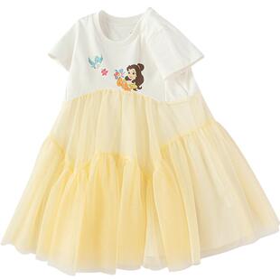 【迪士尼IP】巴拉巴拉童装女童公主裙宝宝连衣裙2026夏新款网纱裙