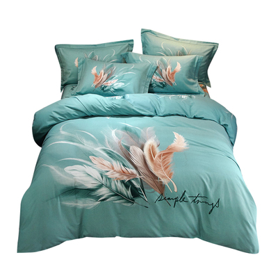 100%纯棉四件套亲肤斜纹床单田园