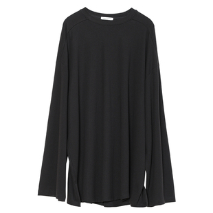 Carolingian極简ROW风!日本醋酸Modal舒垂后背分割廓形长袖T上衣