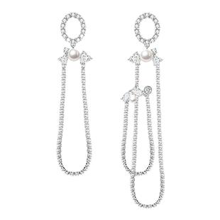 ZEGL设计师星河宴会系列独特耳环女耳钉人造珍珠高级925银针耳饰