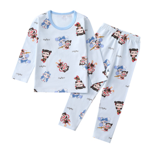 男童秋衣秋裤套装莱卡棉儿童纯棉保暖内衣中大童女童全棉宝宝睡衣