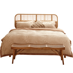 BERKSHIRE伯克希尔 流线法兰绒四件套秋冬季保暖套件加绒床单被套