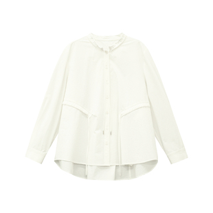 郑买买 白皮书 2026春季新款休闲百搭洋气抽绳巨好看衬衫外套女款