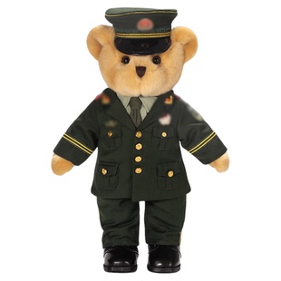 bears'home熊之家迷彩熊武警常服军人兵战士小熊玩偶形象专属定制