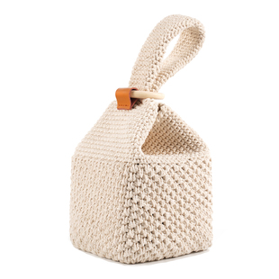 日式牛奶盒子手提包空心棉钩针手工编织diy自制手拎毛线材料包