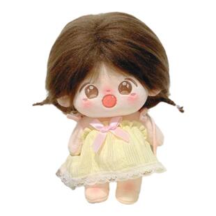 新品10cm棉花娃娃衣服20cm娃衣夏日白菜吊带小裙子公仔换装连衣裙