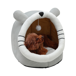 猫窝冬天保暖垫半封闭式猫咪睡窝四季通用狗窝可拆洗大型可睡防寒