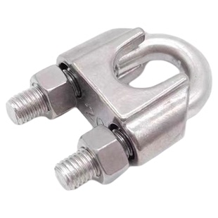 304不锈钢钢丝绳卡头锁扣u型卡国标重型玛钢卡扣固定紧固猫抓