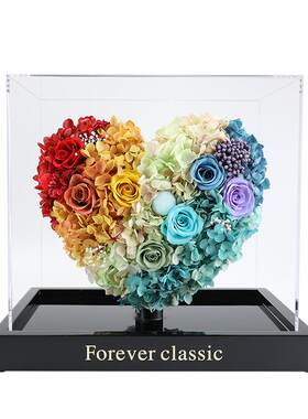 永生花玫瑰爱心摆件高级感新婚礼盒生日礼品七夕情人节礼物送女友