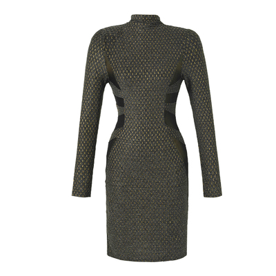 独特别致半高领修身连衣裙