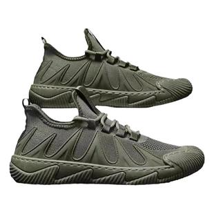 工作男鞋夏季鞋子男款透气飞织网面男士运动轻便休闲防臭劳保网鞋