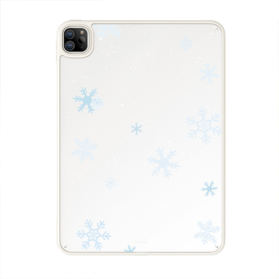 纯白雪花彩绘ipad11保护壳2025新款air7亚克力背板轻薄7/8/9平板套10.2寸防弯摔女第十代10.9寸防弯mini7适用