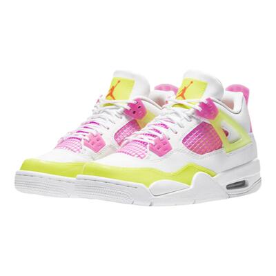 Air Jordan 4 GS AJ4 女柠檬糖果黄粉白中帮篮球鞋CV7808-100