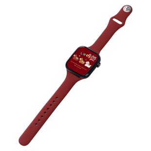新年红适用S11苹果S10手表iwatchs11表带女款小蛮腰专用applewatchs9官方同款硅胶s8秋冬新款腕带se3高级运动