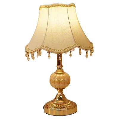 欧式简约玻璃台灯北欧卧室床头灯美式现代复古铁艺遥控触摸调光