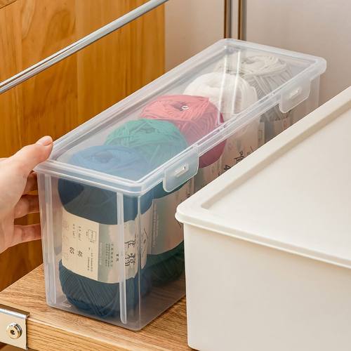 家用毛线收纳盒大容量编织棉线叠加收纳整理盒手工箱可工具球毛线