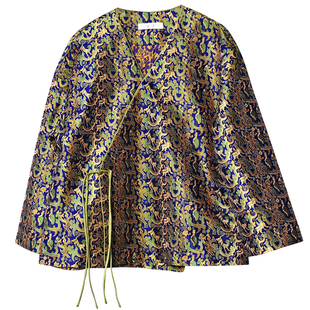 张和才五星出东方古蜀锦布料外套真丝桑蚕丝面料上衣定制中式裁缝