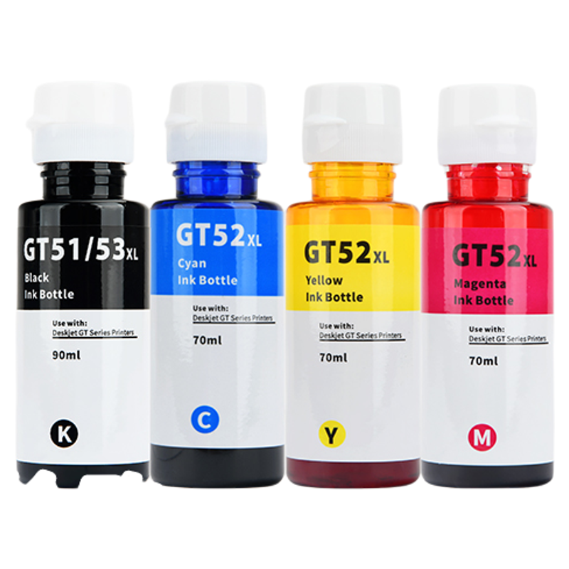 适用HP/惠普tank519墨水GT52彩色GT53XL黑色Tank518补充510彩墨531染料411 672 725