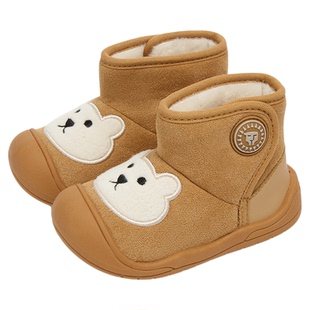 泰兰尼斯雪地靴冬季新款童鞋防滑软底靴子男宝宝加绒保暖鞋子女童