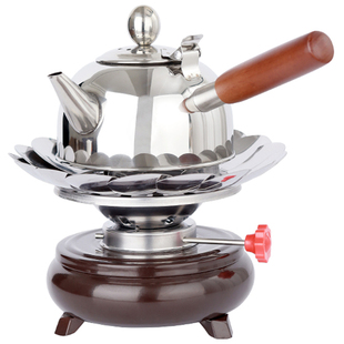 户外便携酒精炉煮茶防风复古加热烧水保温304不锈钢提梁壶茶炉具