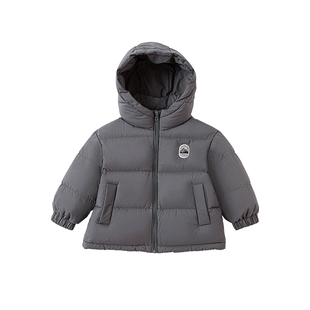 夏生微皱肌理羽绒服男女童鸭绒连帽保暖杜邦三防外套儿童冬装新品