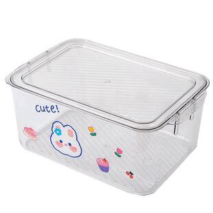 透明收纳盒桌面亚克力带盖白色文具整理箱化妆品置物架储物小盒子