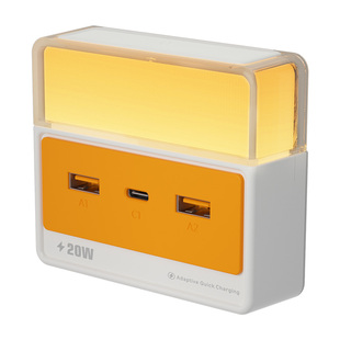 智能语音小夜灯卧室睡眠夜间插电家用多功能声控制床头USB插座灯