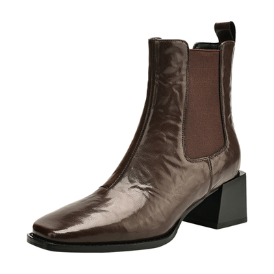 达芙妮法式方头短靴秋冬新款