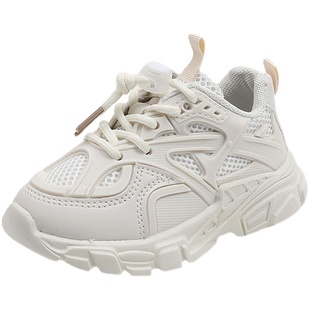 儿童鞋子女童鞋2024春秋款宝宝女童波鞋小白鞋男童黑色运动鞋纯白