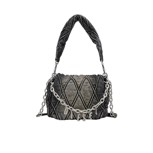 [礼物]DIESEL女士CHARM D小号手提包菱格纹流浪包X09597P6330