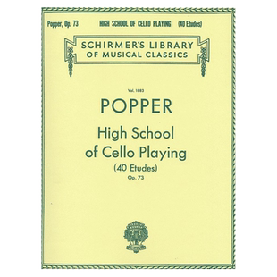 【促销】波帕尔大提琴练习曲 40首 Op73 大提琴独奏 希尔默原版进口乐谱书 Popper High School of Cello Playing HL50262550