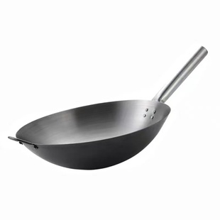 商用老式铁锅爆炒家用铁柄不粘锅炒粉炒菜锅家用无涂层煤气灶适用